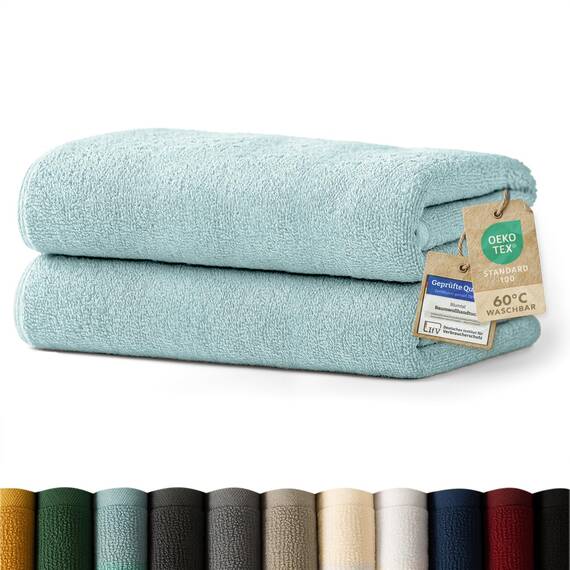 Blumtal Premium Frottier Handtücher Set 2 teilig 100% Baumwolle - Oeko-TEX zertifiziertes Towel 2X (50x100 cm) - Ultra saugstarkes Frottier Handtücher Set waschbar °60 - Towel - Handtuch Braun