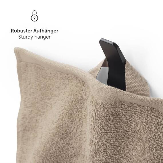 Blumtal Premium Frottier Handtücher Set 4 teilig 100% Baumwolle - Oeko-TEX zertifiziertes Badetuch 2X (70x140 cm) + Towel 4X (50x100 cm) - saugstarkes Frottiertücher Set - Handtücher Beige/Taupe