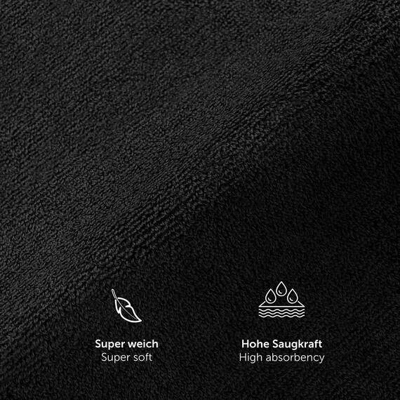 Blumtal Premium Frottier Waschlappen Set 10 teilig 100% Baumwolle - Oeko-TEX zertifizierte Waschlappen 10x (15x20 cm) - Ultra saugstarkes Frottier Seiftücher Set waschbar °60 - Seiflappen Schwarz