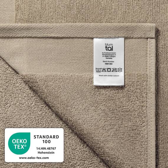 Blumtal Premium Frottier Gästehandtücher Set 10 teilig 100% Baumwolle - Oeko-TEX zertifiziertes Gästehandtuch 10x (30x50 cm) - saugstarkes Gästetücher Set waschbar °60 - Handtücher Beige/Taupe