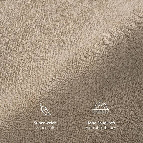 Blumtal Premium Frottier Gästehandtücher Set 10 teilig 100% Baumwolle - Oeko-TEX zertifiziertes Gästehandtuch 10x (30x50 cm) - saugstarkes Gästetücher Set waschbar °60 - Handtücher Beige/Taupe