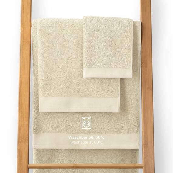 Blumtal Premium Frottier Gästehandtücher Set 10 teilig 100% Baumwolle - Oeko-TEX zertifiziertes Gästehandtuch 10x (30x50 cm) - Ultra saugstarkes Gästetücher Set waschbar °60 - Handtücher Beige