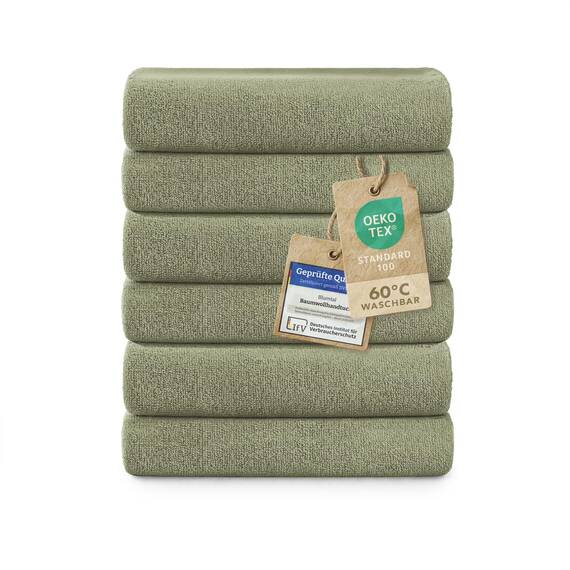 Blumtal Premium Frottier Handtücher Set 6 teilig100% Baumwolle - Oeko-TEX zertifiziertes Towel 6X (50x100 cm) - Ultra saugstarkes Frottiertücher Set waschbar °60 - Handtücher Grün