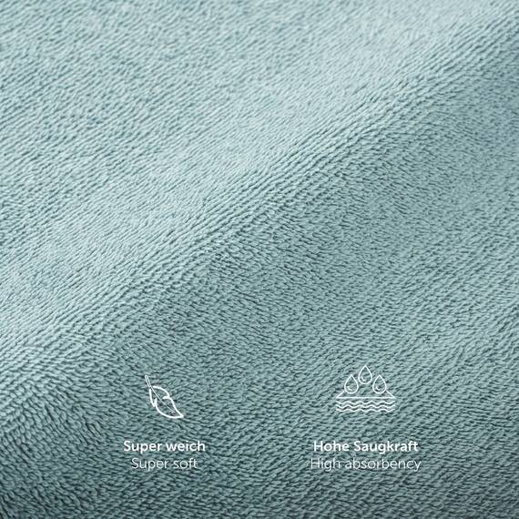 Blumtal Premium Frottier Handtücher Set 4 teilig 100% Baumwolle - Oeko-TEX zertifizierte Badetücher 70x140 cm (4X) - saugstarke Handtücher waschbar 60 °C - Duschhandtuch 70x140 Hellblau