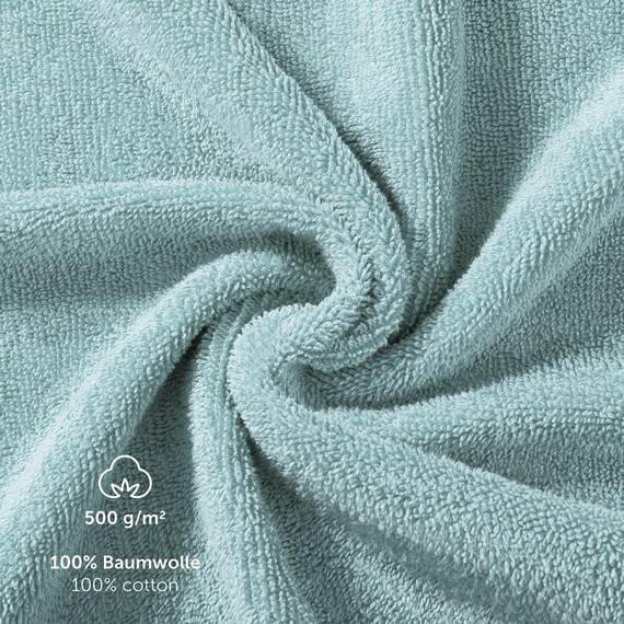 Blumtal Premium Frottier Handtücher Set 2 teilig 100% Baumwolle - Oeko-TEX zertifiziertes Badetuch 2X (70x140 cm) - Ultra saugstarkes Frottiertücher Set waschbar °60 - Handtuch Hellblau