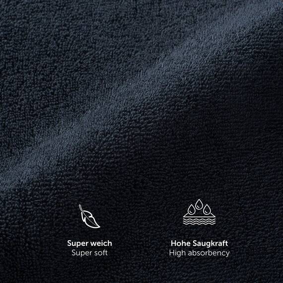 Blumtal Premium Frottier Handtücher Set 4 teilig 100% Baumwolle - Oeko-TEX zertifiziertes Towel 4X (50x100 cm) - Ultra saugstarkes Frottier Handtücher Set waschbar °60 - Handtuch Dunkelblau
