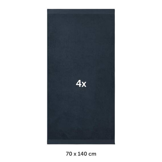 Blumtal Premium Frottier Handtücher Set 4 teilig 100% Baumwolle - Oeko-TEX zertifizierte Badetücher 70x140 cm (4X) - saugstarke Handtücher waschbar 60 °C - Duschhandtuch 70x140 Dunkelblau
