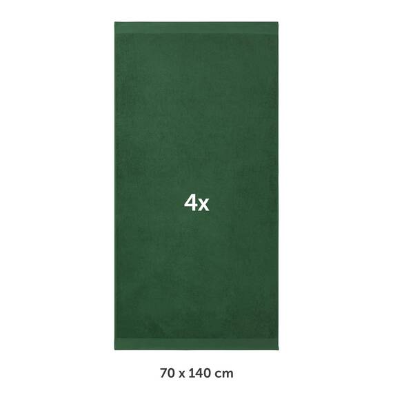Blumtal Premium Frottier Handtücher Set 4 teilig 100% Baumwolle - Oeko-TEX zertifizierte Badetücher 70x140 cm (4X) - saugstarke Handtücher waschbar 60 °C - Duschhandtuch 70x140 Dunkelgrün