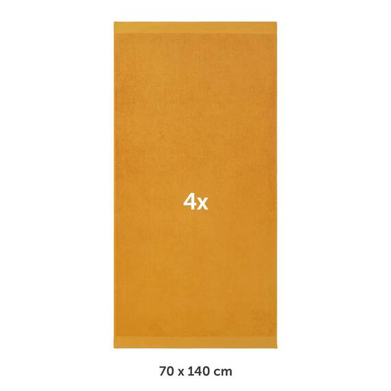 Blumtal Premium Frottier Handtücher Set 4 teilig 100% Baumwolle - Oeko-TEX zertifizierte Badetücher 70x140 cm (4X) - saugstarke Handtücher waschbar bei 60 °C - Handtuch Pumpkin Spice