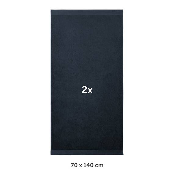 Blumtal Premium Frottier Handtücher Set 2 teilig 100% Baumwolle - Oeko-TEX zertifiziertes Badetuch 2X (70x140 cm) - Ultra saugstarkes Frottiertücher Set waschbar °60 - Handtuch Dunkelblau