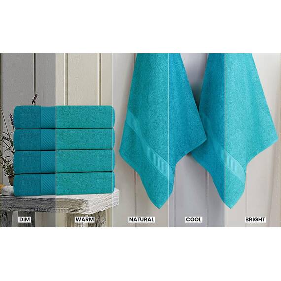 Utopia Towels - 6er-Pack mittelgroße Badetücher aus 100% Baumwolle mit Aufhängeschlaufen, 60x120 cm Duschtuch, weiche und saugfähige Handtücher (Türkis)