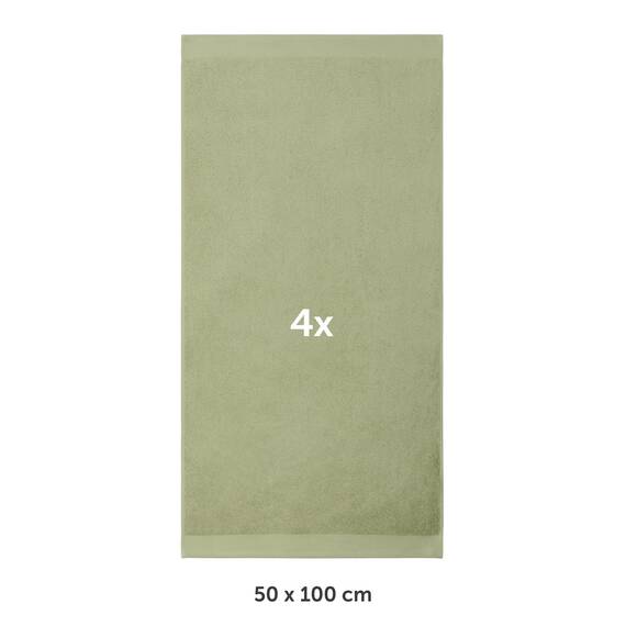 Blumtal Premium Frottier Handtücher Set 4 teilig 100% Baumwolle - Oeko-TEX zertifiziertes Towel 4X (50x100 cm) - Ultra saugstarkes Frottier Handtücher Set waschbar °60 - Towel - Handtuch Grün