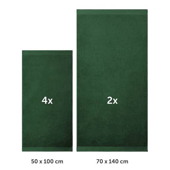 Blumtal Premium Frottier Handtücher Set 4 teilig 100% Baumwolle - Oeko-TEX zertifiziertes Badetuch 2X (70x140 cm) + Towel 4X (50x100 cm) - saugstarkes Frottiertücher Set - Handtücher Grün