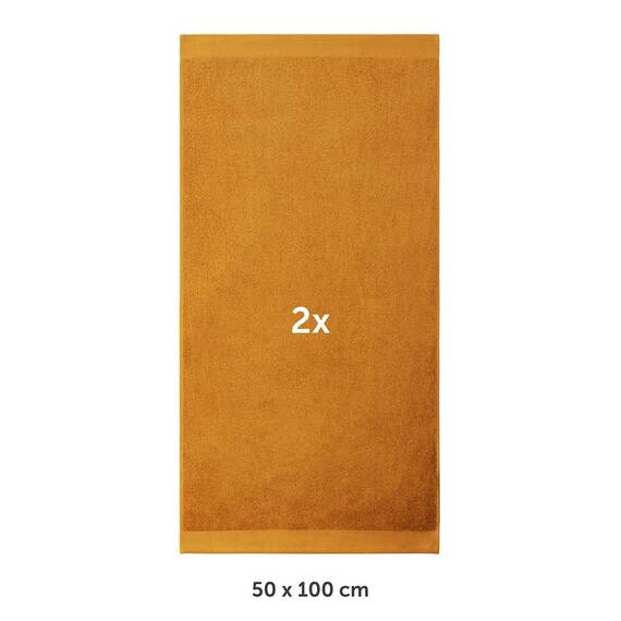 Blumtal Premium Frottier Handtücher Set 2 teilig 100% Baumwolle - Oeko-TEX zertifiziertes Towel 2X (50x100 cm) - Ultra saugstarkes Frottier Handtücher Set waschbar °60 - Towel - Handtuch Braun