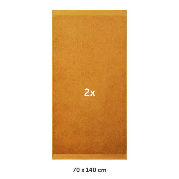 Blumtal Premium Frottier Handtücher Set 2 teilig 100% Baumwolle - Oeko-TEX zertifiziertes Badetuch 2X (70x140 cm) - Ultra saugstarkes Frottiertücher Set waschbar °60 - Towel - Handtuch Hellbraun