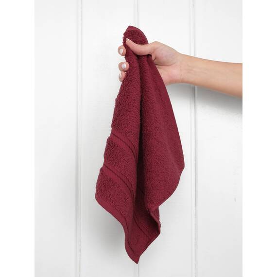 American Soft Linen Luxus-Waschlappen für Badezimmer, 100 % Baumwolle, 4-teiliges türkisches Waschlappen-Set, 33 x 33 cm, weiche Lappen für Körper und Gesicht, Bordeaux