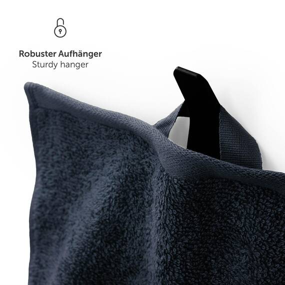 Blumtal Premium Frottier Handtücher Set 2 teilig 100% Baumwolle - Oeko-TEX zertifiziertes Badetuch 2X (70x140 cm) - Ultra saugstarkes Frottiertücher Set waschbar °60 - Handtuch Dunkelblau