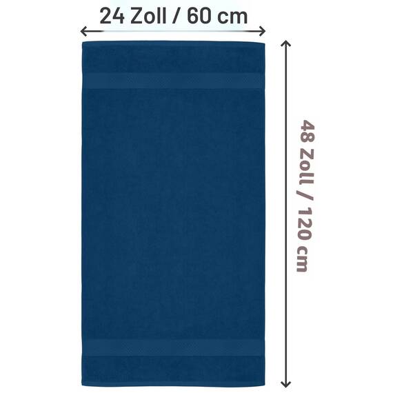 Utopia Towels - 6er-Pack mittelgroße Badetücher aus 100% Baumwolle mit Aufhängeschlaufen, 60x120 cm Duschtuch, weiche und saugfähige Handtücher (Marineblau)