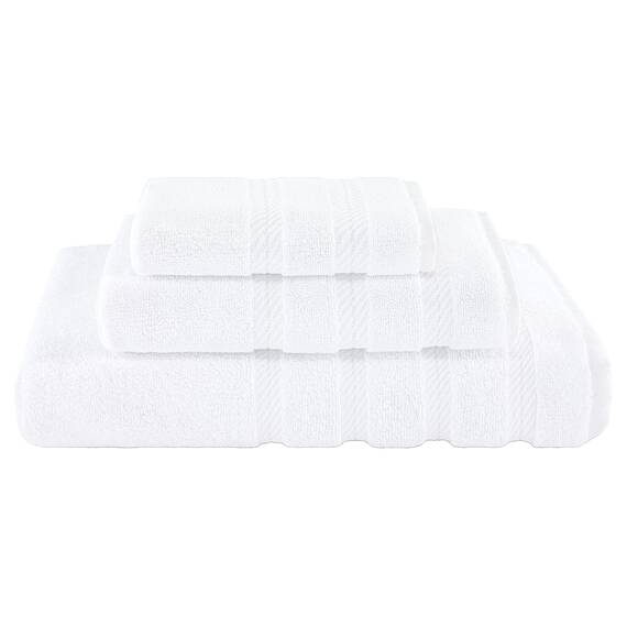 American Soft Linen Premium 3-teiliges Handtuch-Set, 1 Badetuch, 1 Handtuch, 1 Waschlappen, 100% Baumwolle, türkische Handtücher für Badezimmer, Weiß