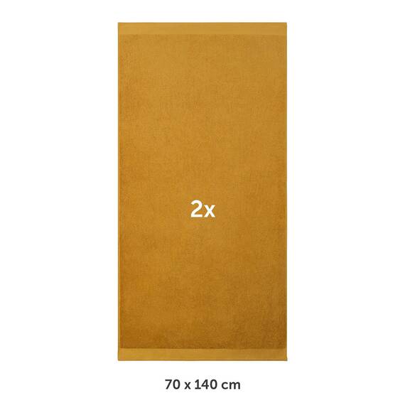 Blumtal Premium Frottier Handtücher Set 2 teilig 100% Baumwolle - Oeko-TEX zertifiziertes Badetuch 2X (70x140 cm) - Ultra saugstarkes Frottiertücher Set waschbar °60 - Towel - Handtuch Gelb