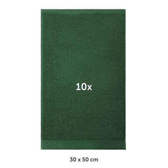Blumtal Premium Frottier Gästehandtücher Set 10 teilig 100% Baumwolle - Oeko-TEX zertifiziertes Gästehandtuch 10x (30x50 cm) - Ultra saugstarkes Gästetücher Set waschbar °60 - Handtücher Grün