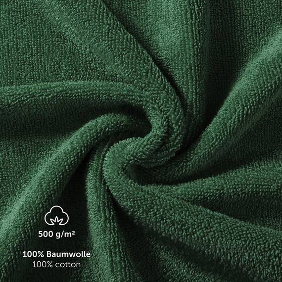 Blumtal Premium Frottier Handtücher Set 4 teilig 100% Baumwolle - Oeko-TEX zertifizierte Badetücher 70x140 cm (4X) - saugstarke Handtücher waschbar 60 °C - Duschhandtuch 70x140 Dunkelgrün