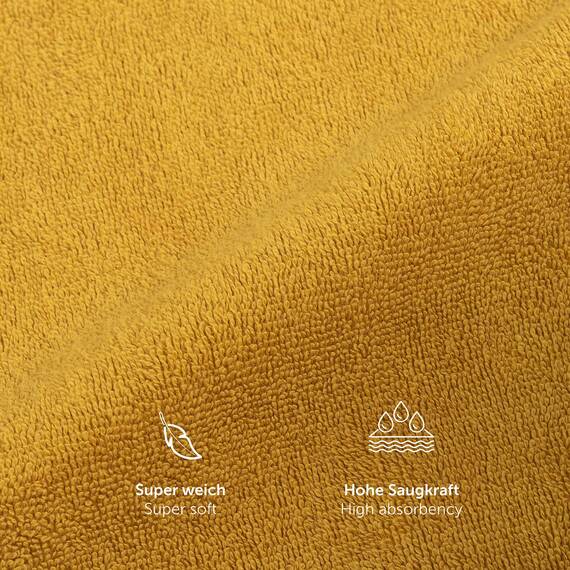 Blumtal Premium Frottier Handtücher Set 2 teilig 100% Baumwolle - Oeko-TEX zertifiziertes Towel 2X (50x100 cm) - Ultra saugstarkes Frottier Handtücher Set waschbar °60 - Towel - Handtuch Gelb