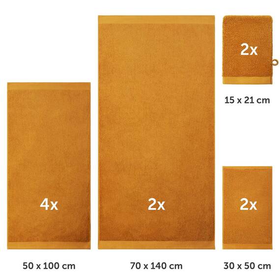 Blumtal Premium Frottier Handtücher Set 10 teilig 100% Baumwolle - Oeko-TEX zert. Badetuch 2X (70x140 cm) + Handtuch 4X (50x100 cm) + Gästehandtuch 2X (30x30 cm) + Waschlappen 2X (15x20 cm) - Braun