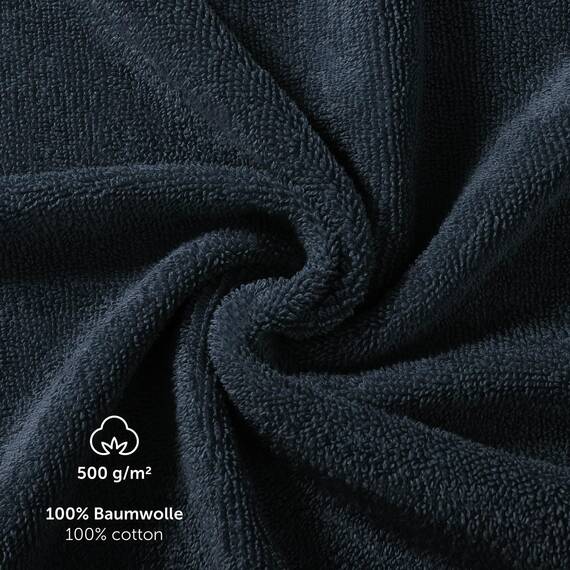 Blumtal Premium Frottier Handtücher Set 6 teilig100% Baumwolle - Oeko-TEX zertifiziertes Towel 6X (50x100 cm) - Ultra saugstarkes Frottiertücher Set waschbar °60 - Handtücher Dunkelblau