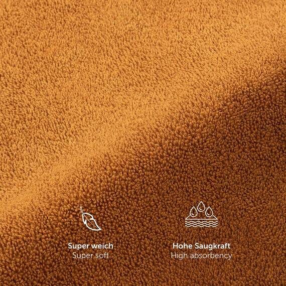 Blumtal Premium Frottier Handtücher Set 2 teilig 100% Baumwolle - Oeko-TEX zertifiziertes Badetuch 2X (70x140 cm) - Ultra saugstarkes Frottiertücher Set waschbar °60 - Towel - Handtuch Hellbraun