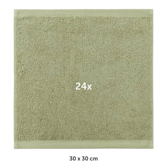 Blumtal Premium Frottier Gästehandtücher Set 24 teilig 100% Baumwolle - Oeko-TEX zertifiziertes Gästehandtuch 24x (30x30 cm) - Ultra saugstarkes Gästetücher Set waschbar °60 - Handtücher Grün