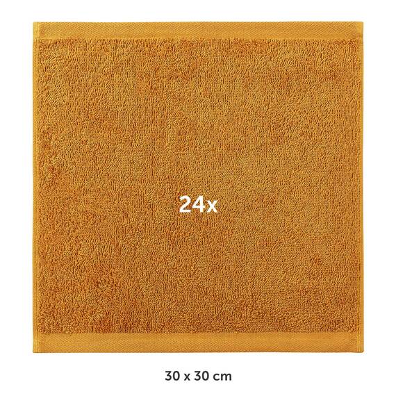 Blumtal Premium Frottier Gästehandtücher Set 24 teilig 100% Baumwolle - Oeko-TEX zertifiziertes Gästehandtuch 24x (30x30 cm) - Ultra saugstarkes Gästetücher Set waschbar °60 - Handtücher Hellbraun
