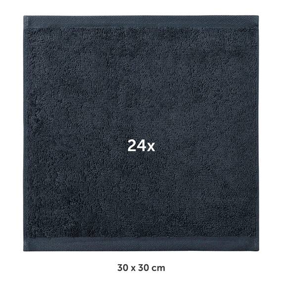 Blumtal Premium Frottier Gästehandtücher Set 24 teilig 100% Baumwolle - Oeko-TEX zertifiziertes Gästehandtuch 24x (30x30 cm) - Ultra saugstarkes Gästetücher Set waschbar °60 - Handtücher Dunkelblau