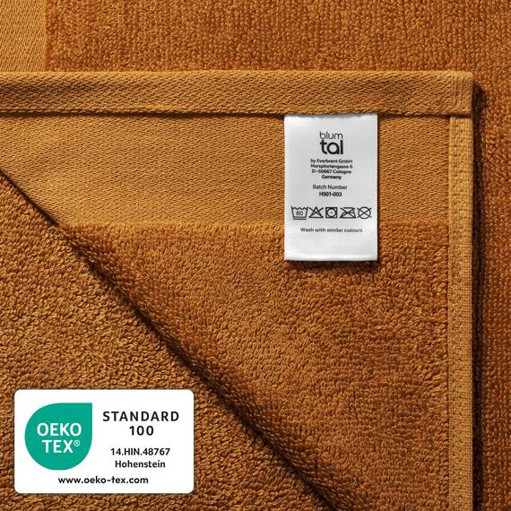 Blumtal Premium Frottier Handtücher Set 2 teilig 100% Baumwolle - Oeko-TEX zertifiziertes Badetuch 2X (70x140 cm) - Ultra saugstarkes Frottiertücher Set waschbar °60 - Towel - Handtuch Hellbraun