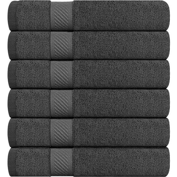 Utopia Towels - 6er-Pack mittelgroße Badetücher aus 100% Baumwolle mit Aufhängeschlaufen, 60x120 cm Duschtuch, weiche und saugfähige Handtücher (Grau)
