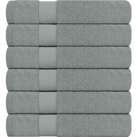 Utopia Towels - 6er-Pack mittelgroße Badetücher aus 100% Baumwolle mit Aufhängeschlaufen, 60x120 cm Duschtuch, weiche und saugfähige Handtücher (Silber)