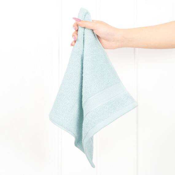 American Soft Linen Salem Waschlappen-Sets, 4-teilig, luxuriös, 600 g/m², 100 % Baumwolle, Waschlappen für Badezimmer, 33 x 33 cm, hochwertige Handtücher, Minzgrün