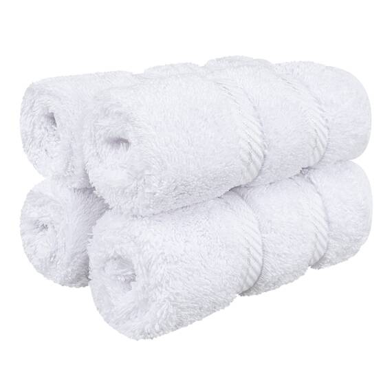 American Soft Linen Luxus-Waschlappen für Badezimmer, 100% Baumwolle, 4-teiliges türkisches Waschlappen-Set, 33 x 33 cm, weiche Lappen für Körper und Gesicht, Weiß