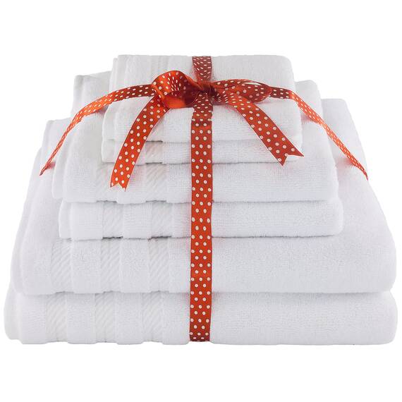 American Soft Linen, Handtuch-Set, 100% türkische Baumwolle, 6-teilig, saugfähig, langlebig, weich und flauschig, für Hotel- und Spa-Badetücher, 610 g/m², 2 Badetücher (Badwäsche-Set, weiß)