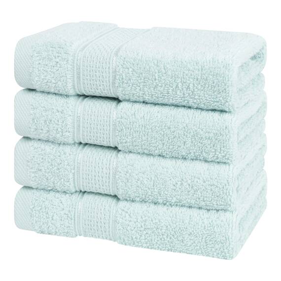 American Soft Linen Salem Waschlappen-Sets, 4-teilig, luxuriös, 600 g/m², 100 % Baumwolle, Waschlappen für Badezimmer, 33 x 33 cm, hochwertige Handtücher, Minzgrün