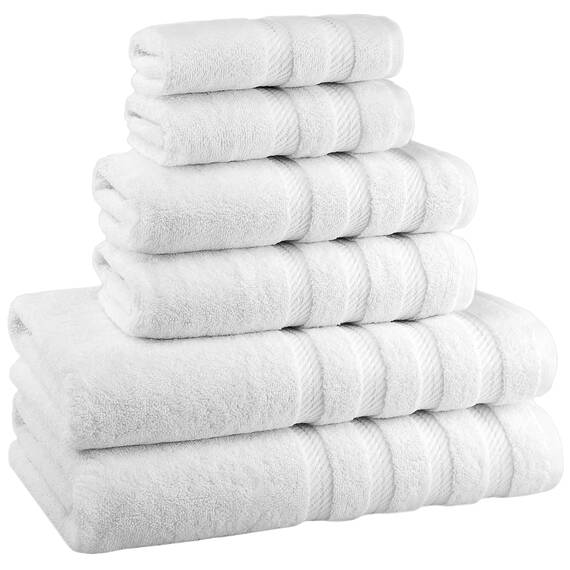 American Soft Linen, Handtuch-Set, 100% türkische Baumwolle, 6-teilig, saugfähig, langlebig, weich und flauschig, für Hotel- und Spa-Badetücher, 610 g/m², 2 Badetücher (Badwäsche-Set, weiß)