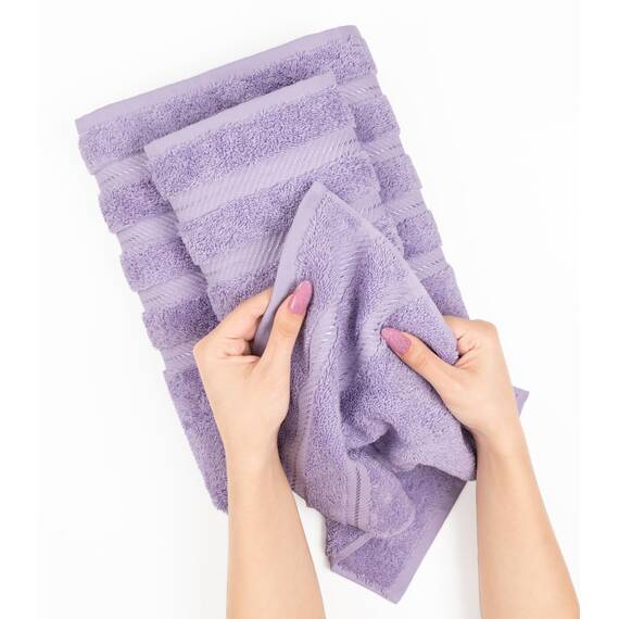American Soft Linen Luxuriöses 6-teiliges Handtuch-Set, 2 Badetücher, 2 Handtücher, 2 Waschlappen, 100% Baumwolle, türkische Handtücher für Badezimmer, lila Handtuch-Sets
