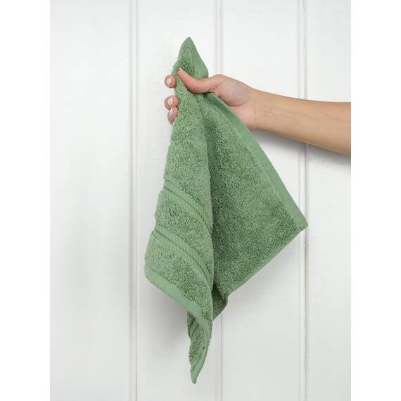 American Soft Linen Luxus-Waschlappen für Badezimmer, 100% Baumwolle, 4-teiliges türkisches Waschlappen-Set, 33 x 33 cm, weiche Lappen für Körper und Gesicht, Salbeigrün