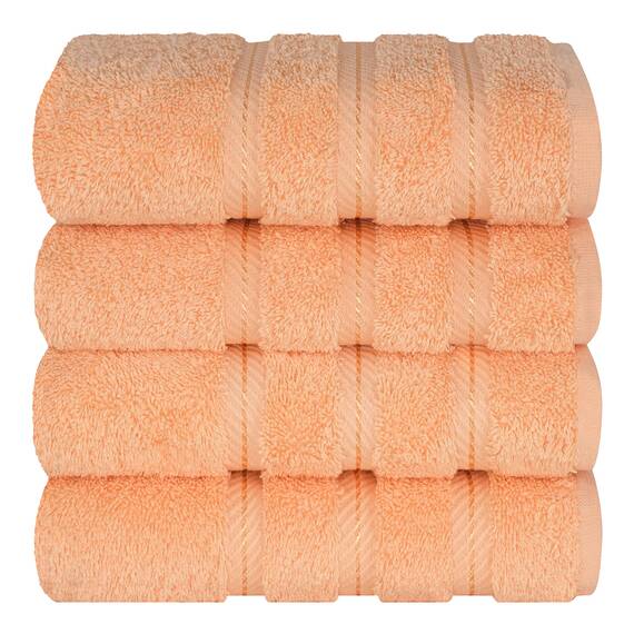 American Soft Linen Luxus-Handtücher für Badezimmer, 600 g/m², 100 % Baumwolle, türkisches 4-teiliges Handtuch-Set, Handtücher für Küche, Pfirsich