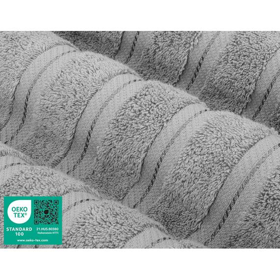 American Soft Linen Luxus-Handtuch-Set für Badezimmer und Küche - 4-teilig, 100% Baumwolle, Türkisch, 600 g/m², Hellgrau