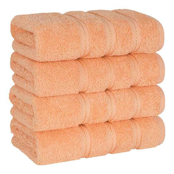 American Soft Linen Luxus-Handtücher für Badezimmer, 600 g/m², 100 % Baumwolle, türkisches 4-teiliges Handtuch-Set, Handtücher für Küche, Pfirsich