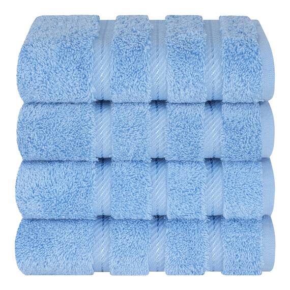 American Soft Linen Luxus-Handtücher für Badezimmer, 600 g/m², 100 % Baumwolle, türkisches 4-teiliges Handtuch-Set, Handtücher für Küche, Himmelblau