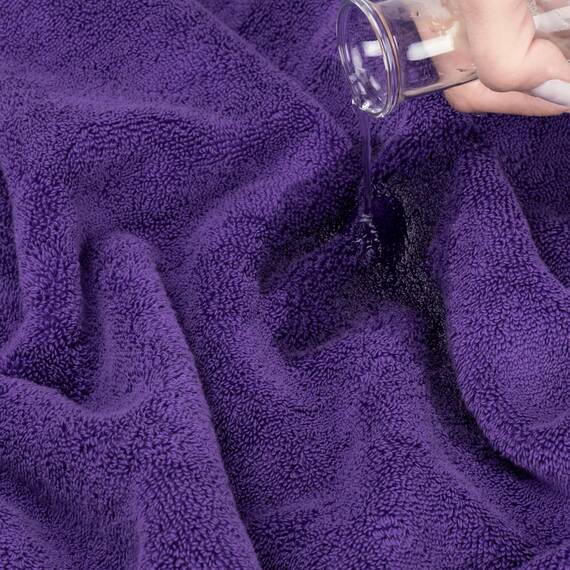 American Soft Linen Salem Waschlappen-Sets, 4-teilig, luxuriös, 600 g/m², 100 % Baumwolle, Waschlappen für Badezimmer, 33 x 33 cm, hochwertige Handtücher, Lila