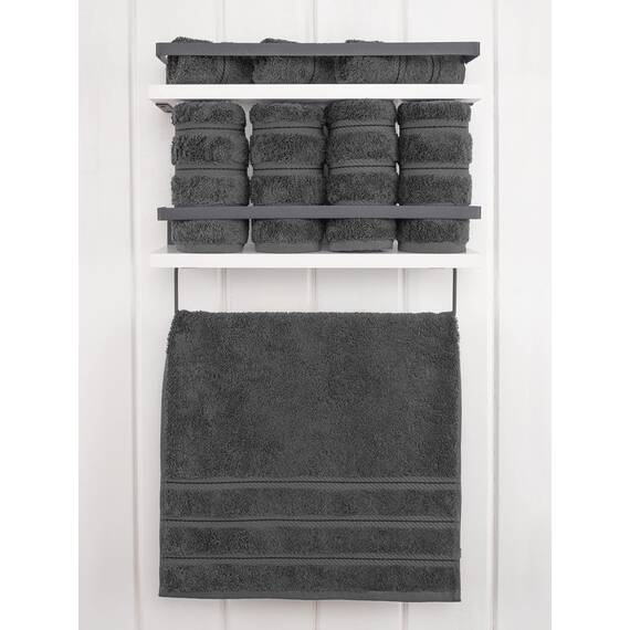 American Soft Linen Luxus-Handtücher für Badezimmer, 100% Baumwolle, türkisches 4-teiliges Handtuch-Set, 600 g/m², Handtücher für Küche, Dunkelgrau