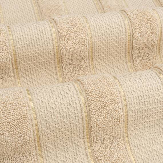 American Soft Linen Salem Türkisches Badetuch-Set, 100% Baumwolle, 600 g/m², 6 Stück Handtücher für Badezimmer, 2 Badetücher, 2 Handtücher, 2 Waschlappen, Beige